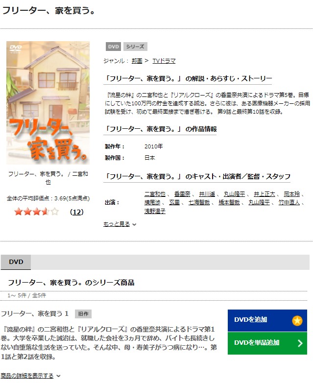 TSUTAYA DISCAS ドラマ フリーター、家を買う。 無料動画配信